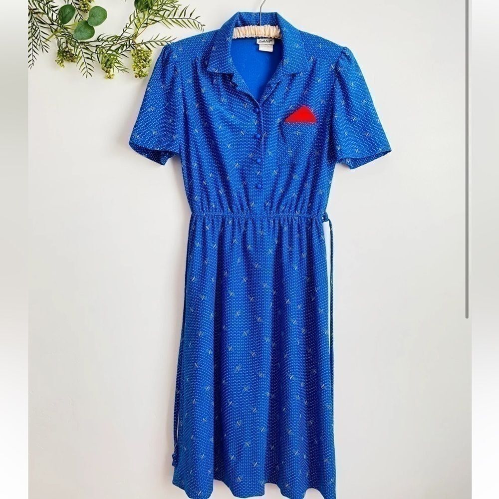 Earth angel dress large Vintage 1970s novelty print uniform - Picture 3 of 9